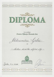 DOSI diploma 1999 — Aleksander Grbec